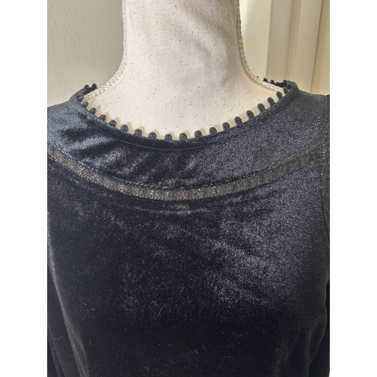 NWT Boden Black Velvet Long Sleeve Shirt Sz 10