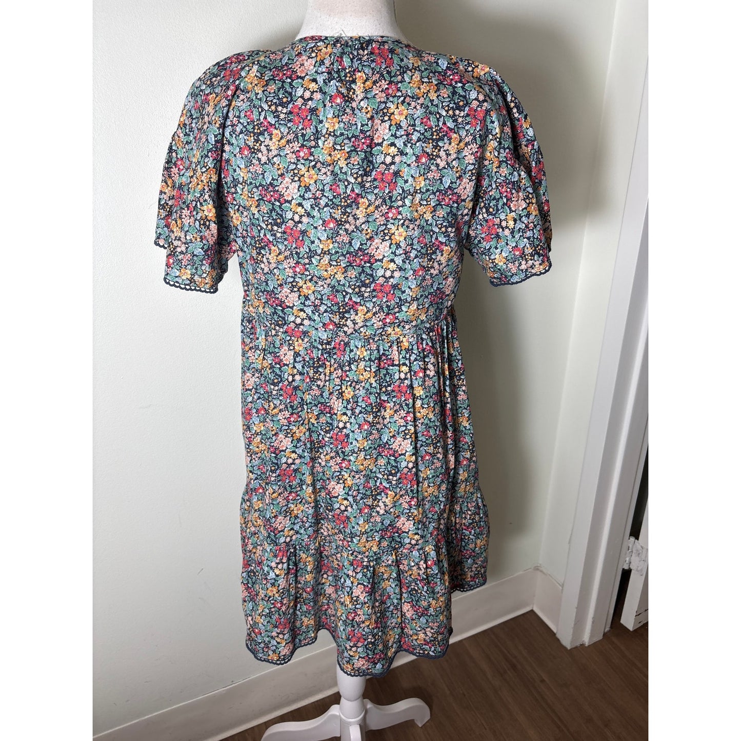 dRA Navy and Multicolor Floral Mini Dress Sz S