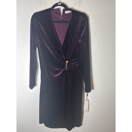 Calvin Klein Eggplant Velvet Cocktail Dress Sz 8