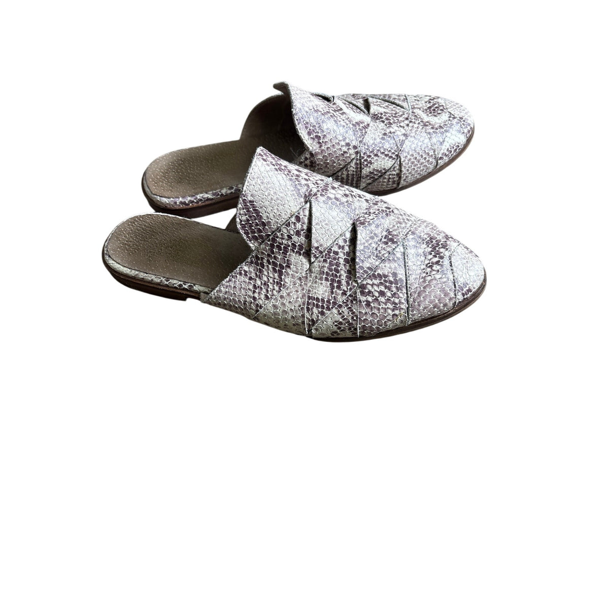 Seychelles Faux Snake Skin Flat Slides Sz 7.5