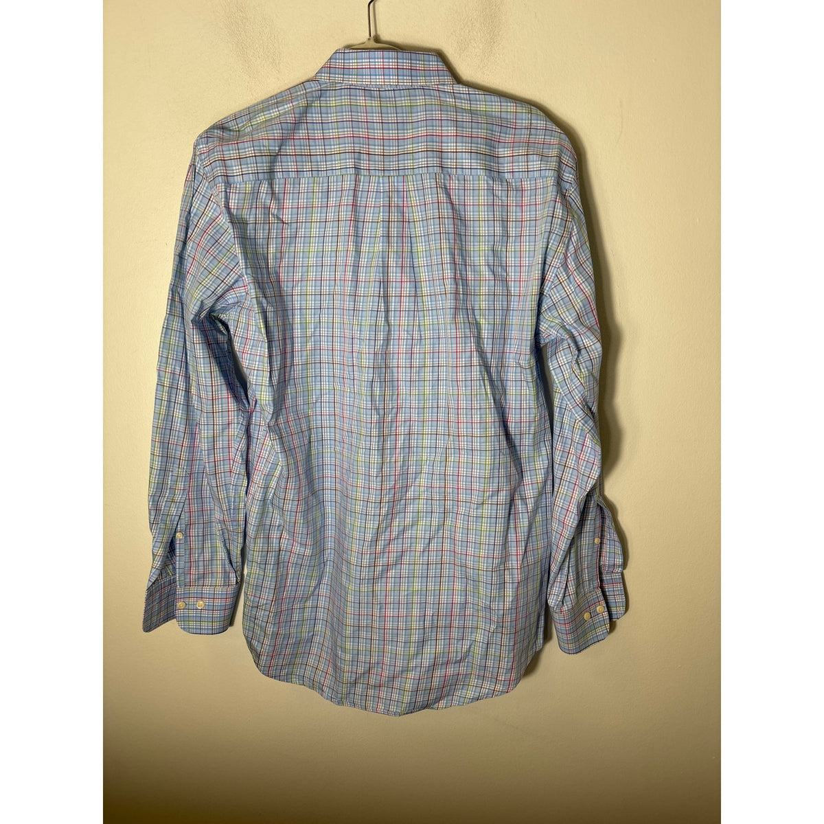Mens Peter Millar Blue Primary Color Plaid Button Up SHirt Sz M