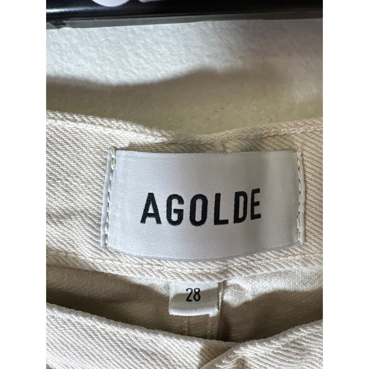 Agolde Cream High Waist Wide Leg 5 Pocket Denim Sz 28