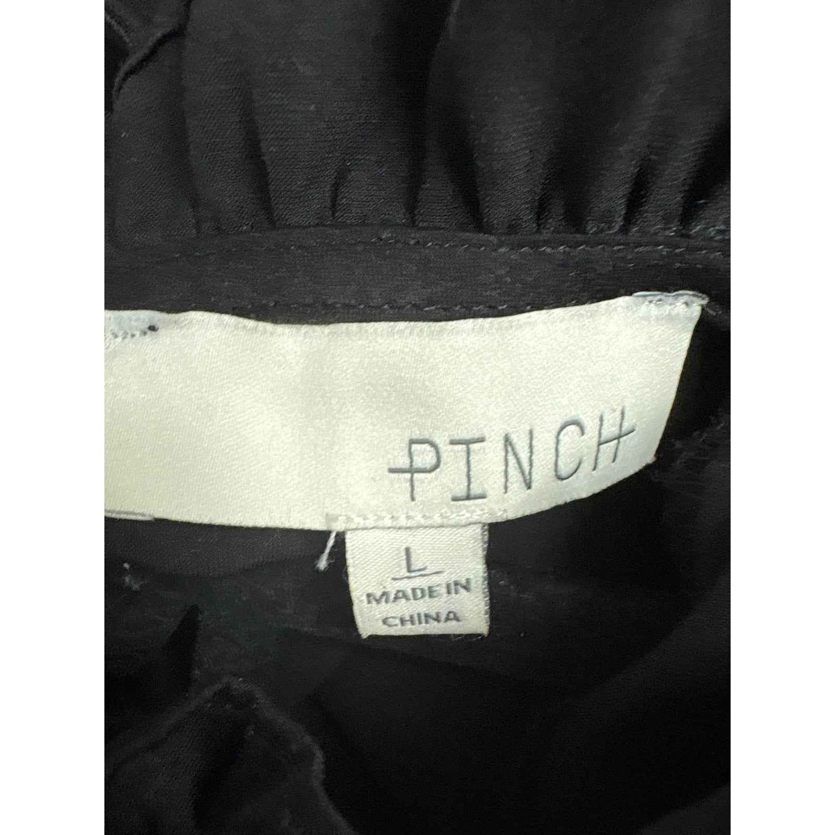 Pinch Black Flutter Sleeve High Collared Tiered Dress Sz L