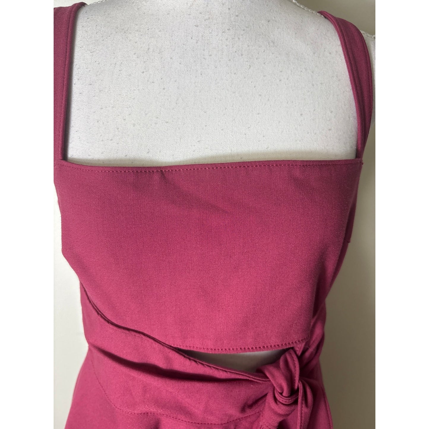 Cliq a Sept Merlot Cut Out Tie Front Cocktail Dress Sz 8