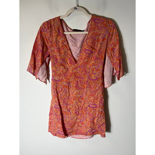 Vix Paul Hermanny Pink and Orange Mini Dress Sz S