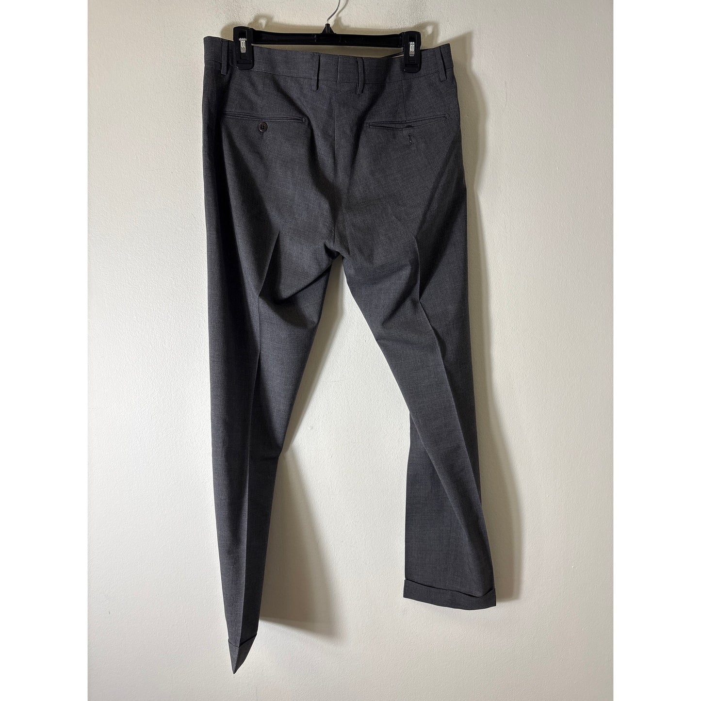 Mens Zanella Stretch Waistband Gray Devon Slacks Sz 34