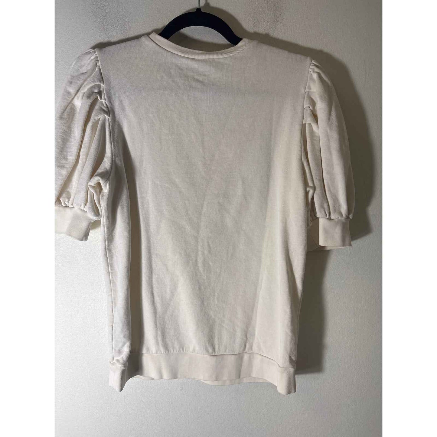Frame Off White Half Puff Sleeve Cotton Top Sz M