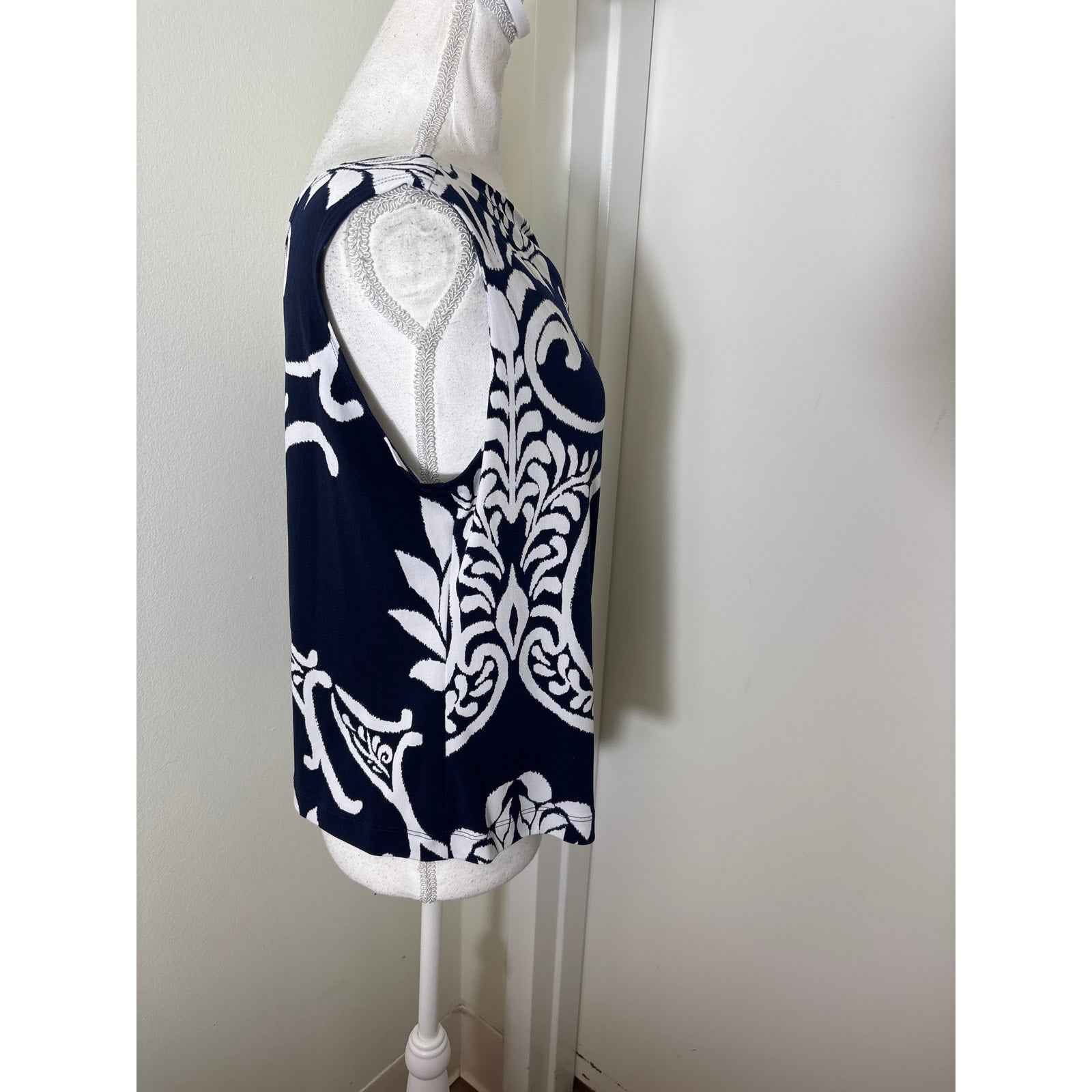 Clara Sun Woo Navy and White One SHoulder Pants Set Sz M