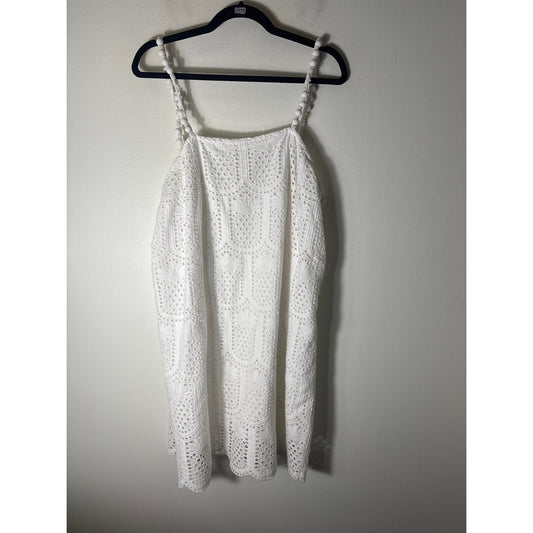 Sundreas White Eyelet Mini Dress Sz XL