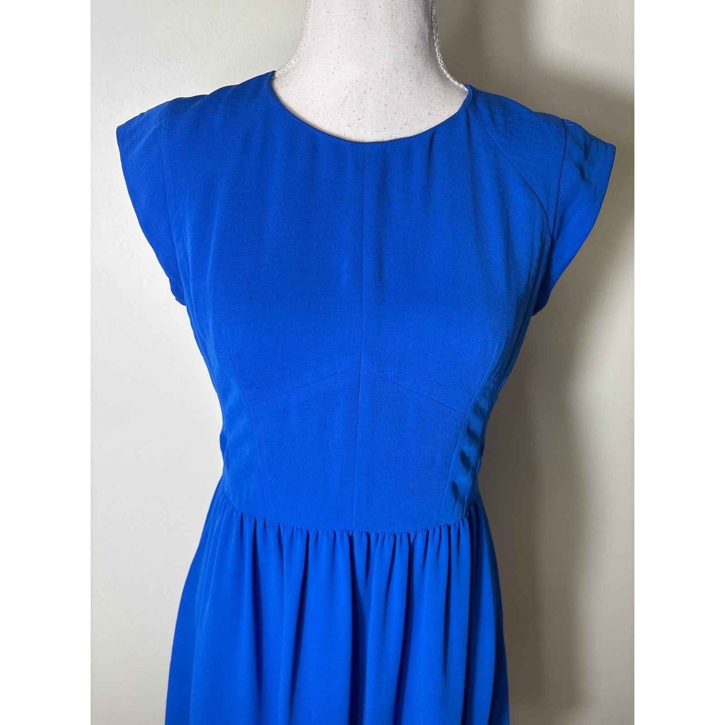 Rebecca Taylor Cobalt Blue Cap Sleeve Knee Length Dress Sz 4