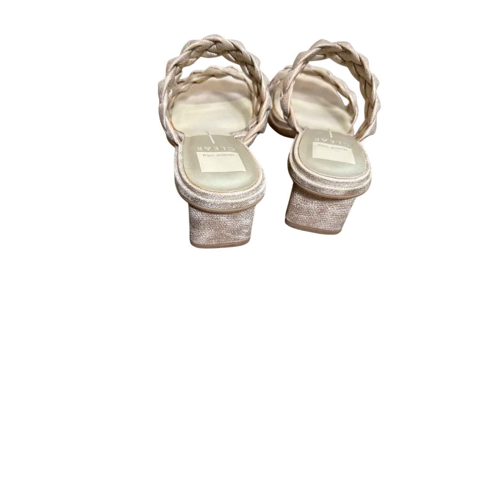 Dolce Vita Braided Matte Gold Chunky Heel Sandals Sz 7.5