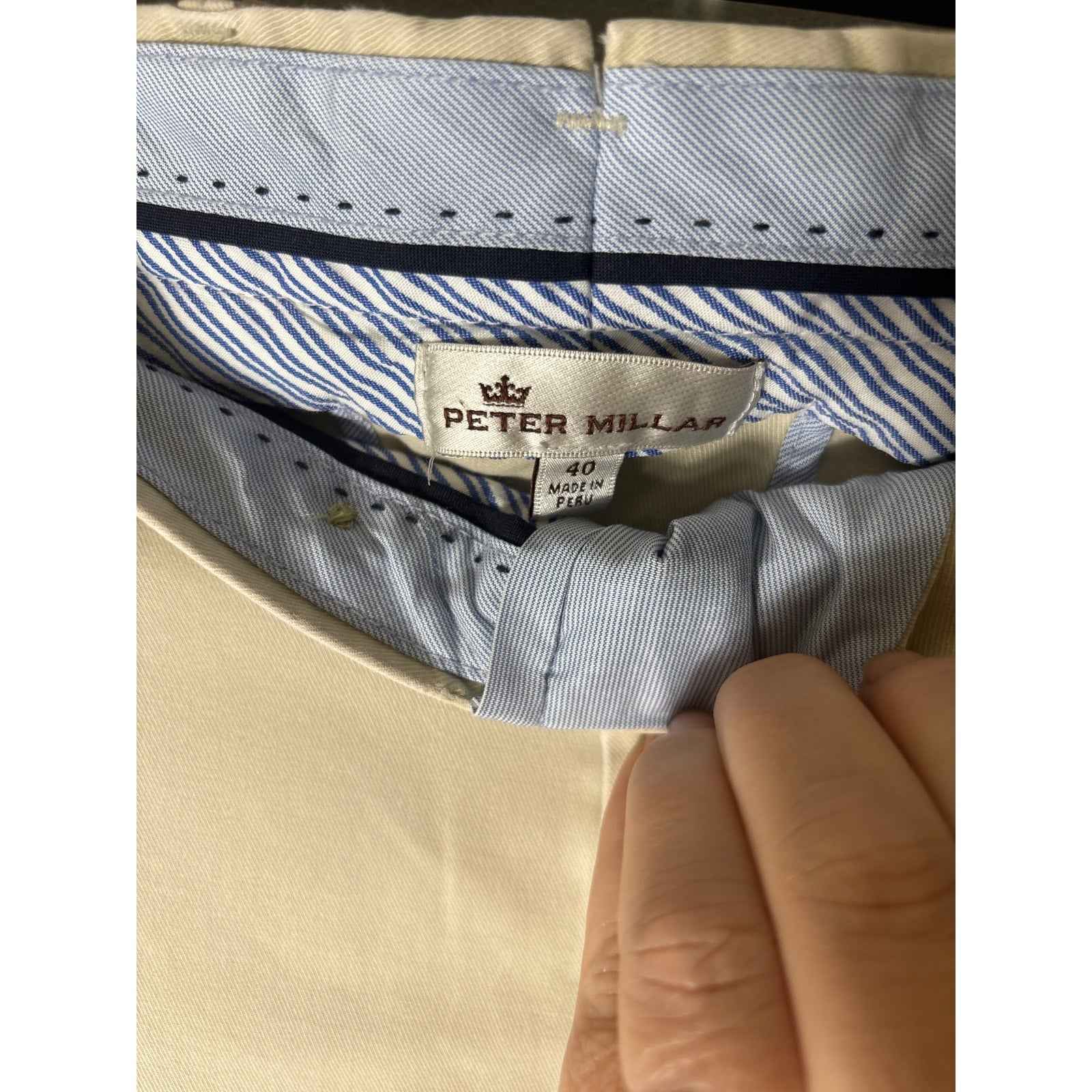 Men's Peter Millar Light Beige Light Weight Cotton Chinos Sz 40