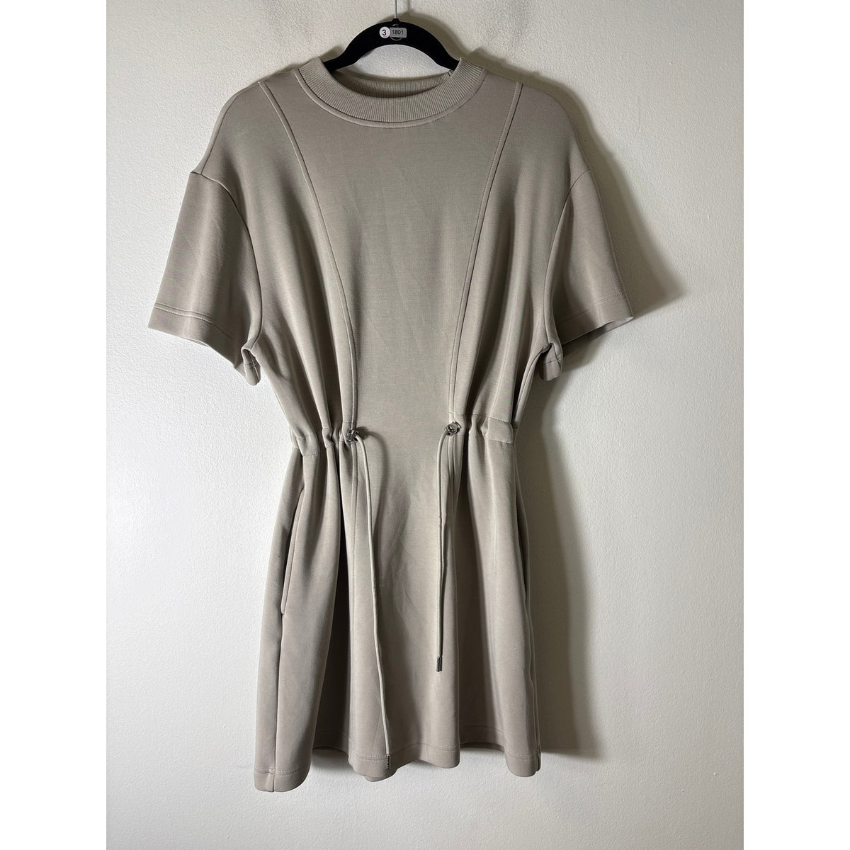 Varley Khaki Drawstring Waistline Athleisure Dress Sz S