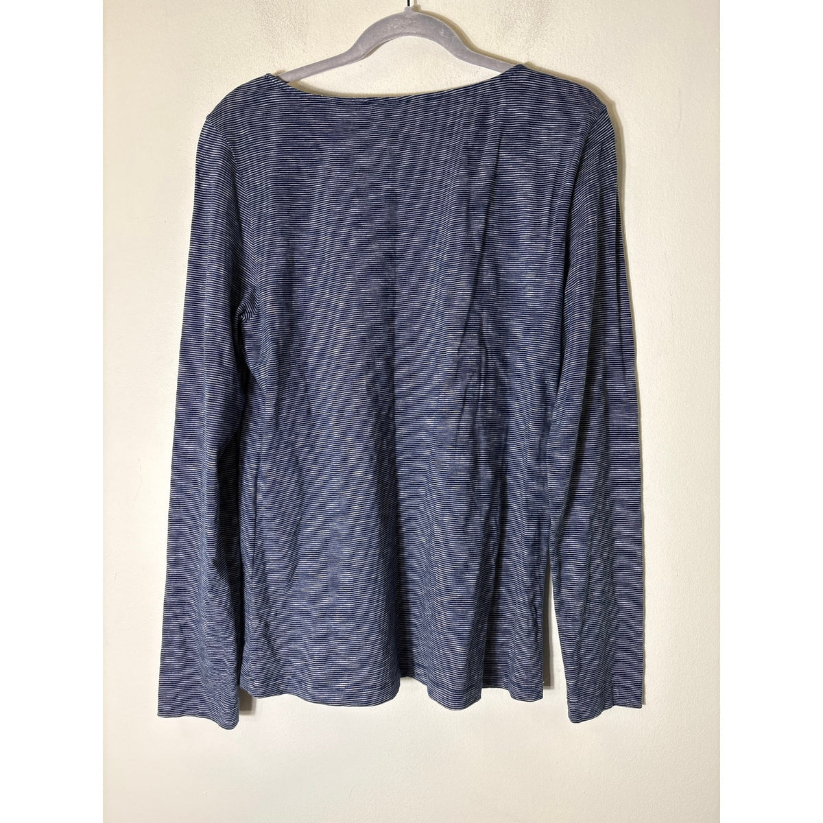 J. Crew Navy and White Stripe Cotton Long Sleeve Tee Sz XL
