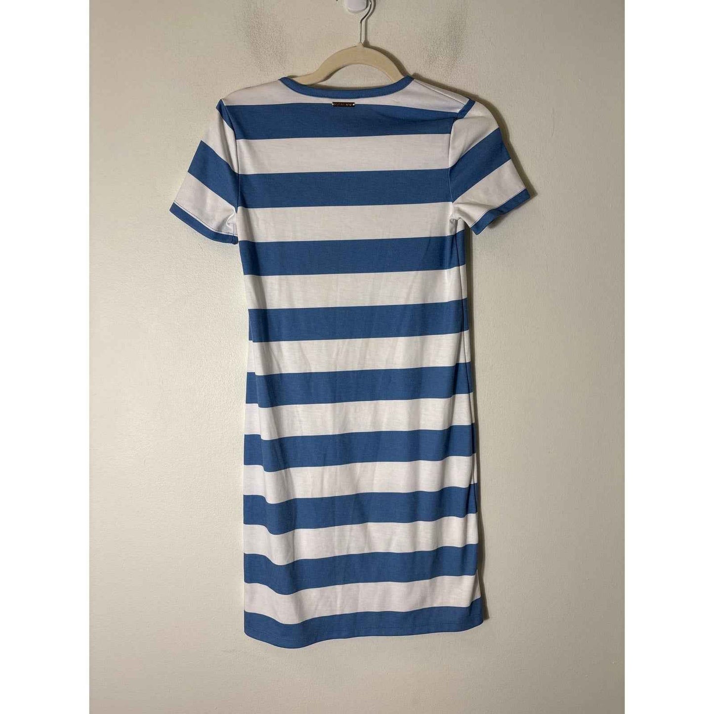 Michael Kors Blue and White Stripe Cotton Short Sleeve Sz XS