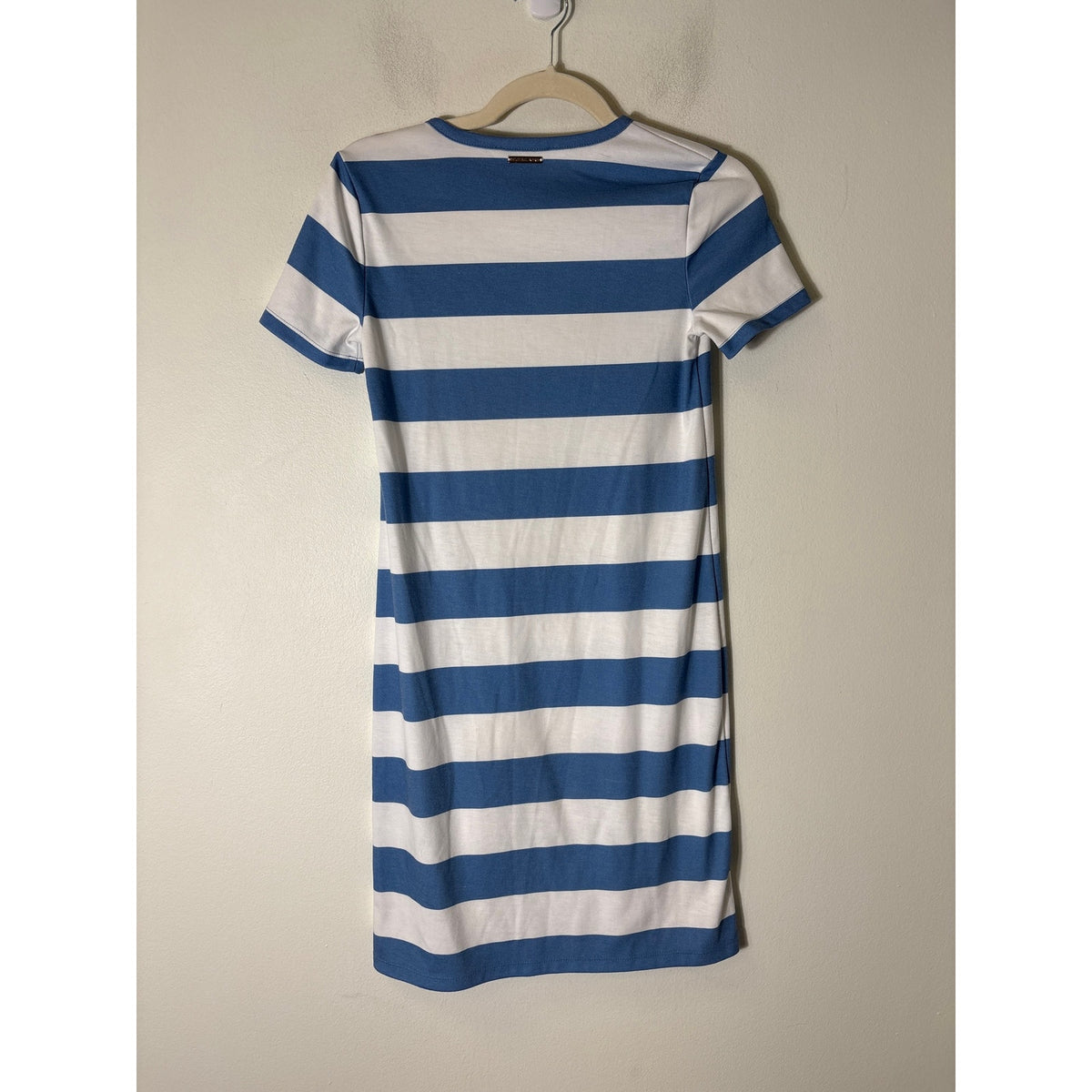 Michael Kors Blue and White Stripe Cotton Short Sleeve Sz XS