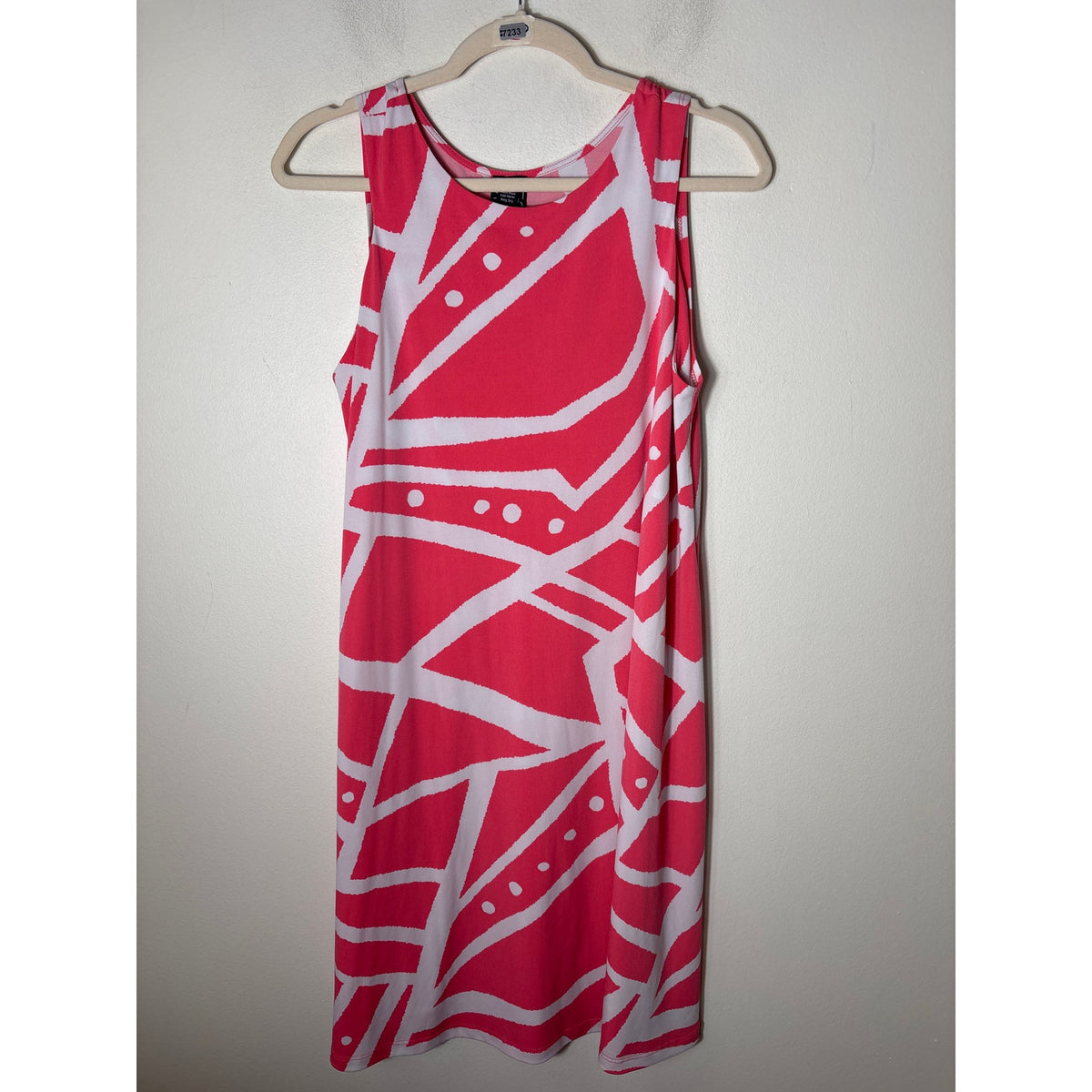 Clara Sun Woo Peachy Pink and White Sleeveless Midi Dress Sz M