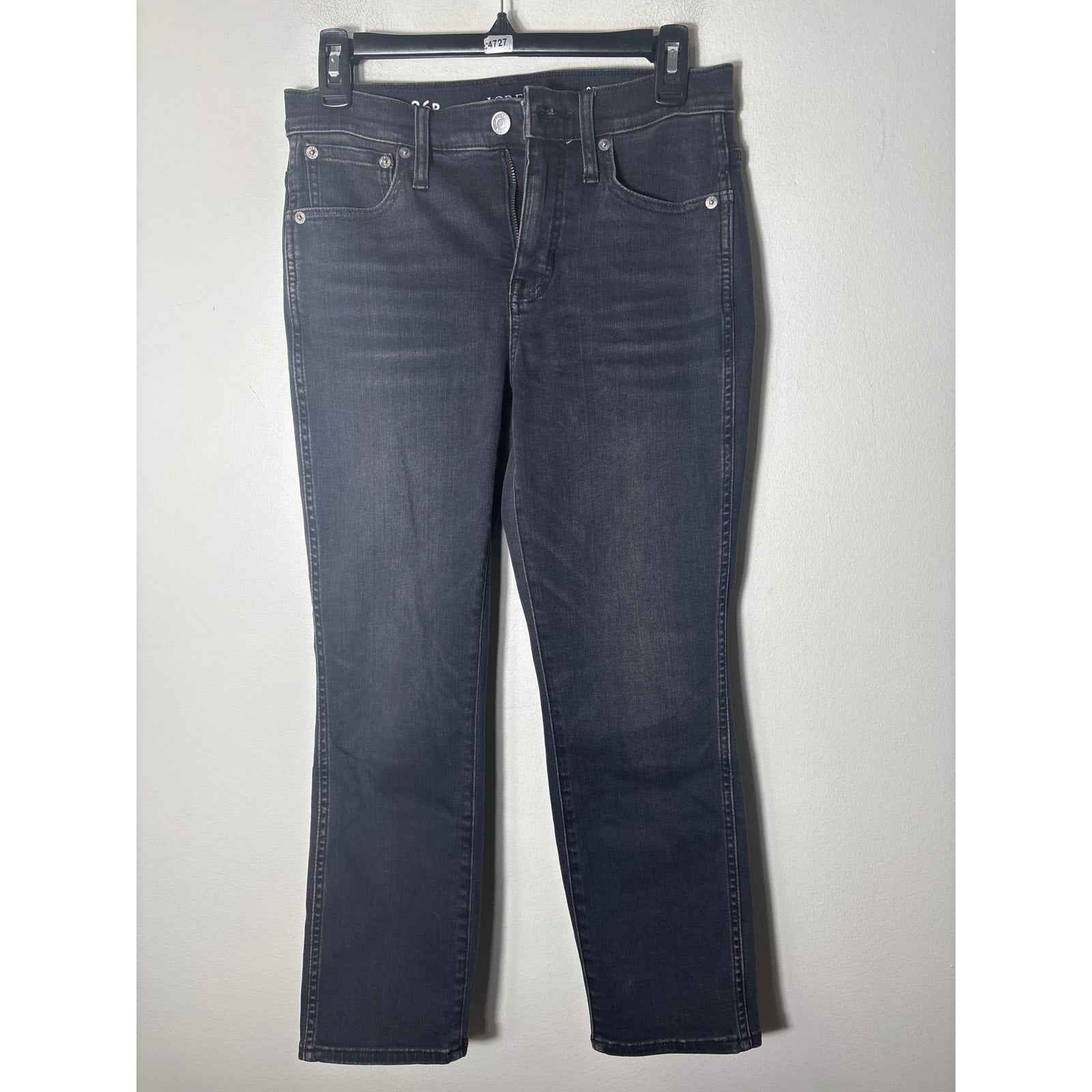 J. Crew Vintage 9" Slim Straight Black Denim Sz 26Petite