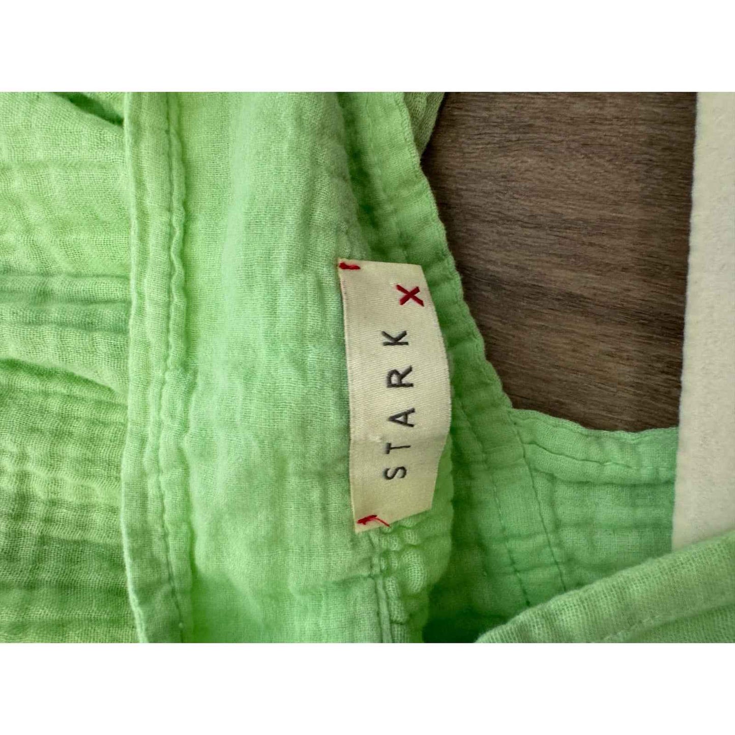 Stark X Green Cotton Textured Sleeveless Mini Dress Sz S