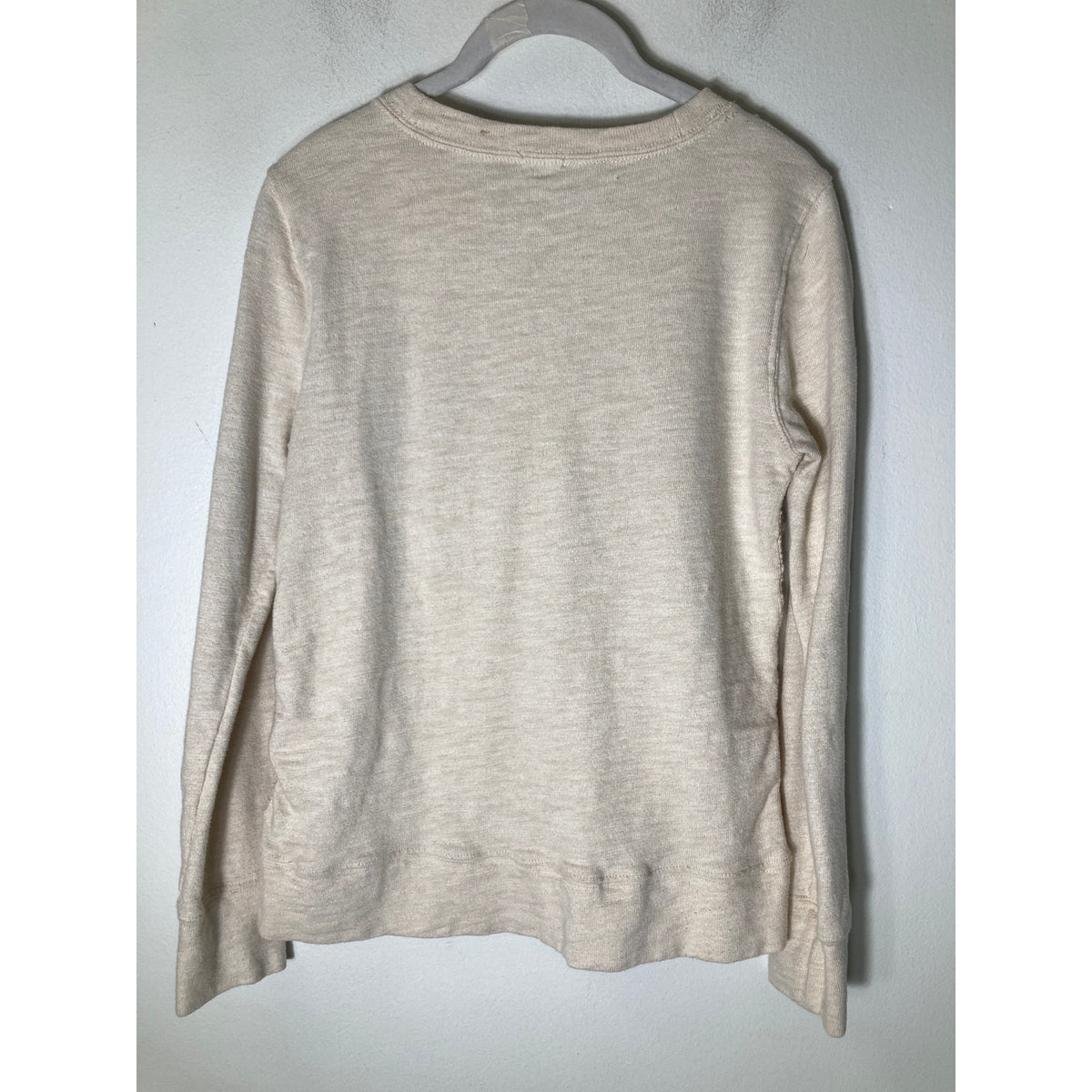 J. Crew Cream Crochet Front Sweatshirt  Sz S