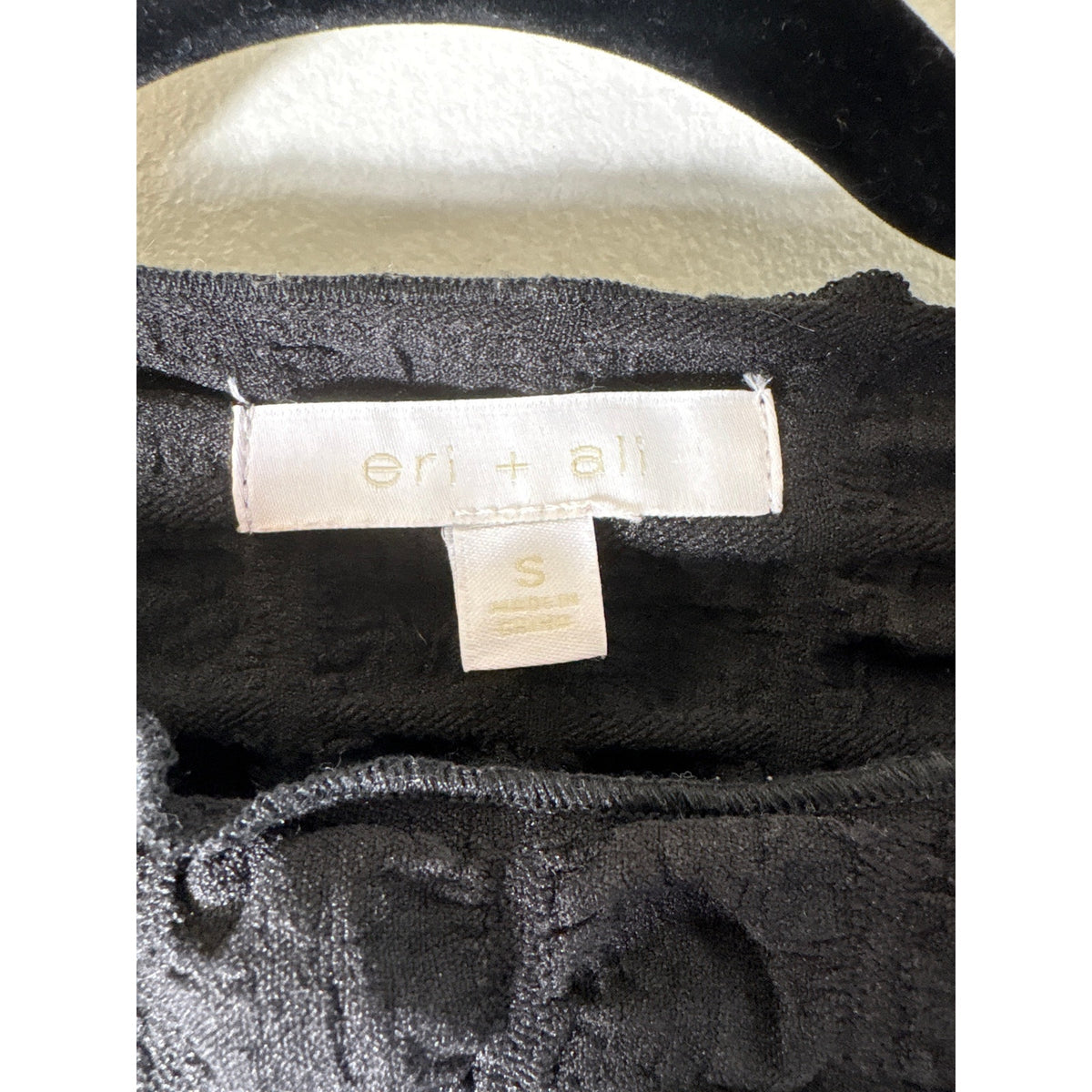 Eri+Ali Black Puffy Short Sleeve Shirt Sz S