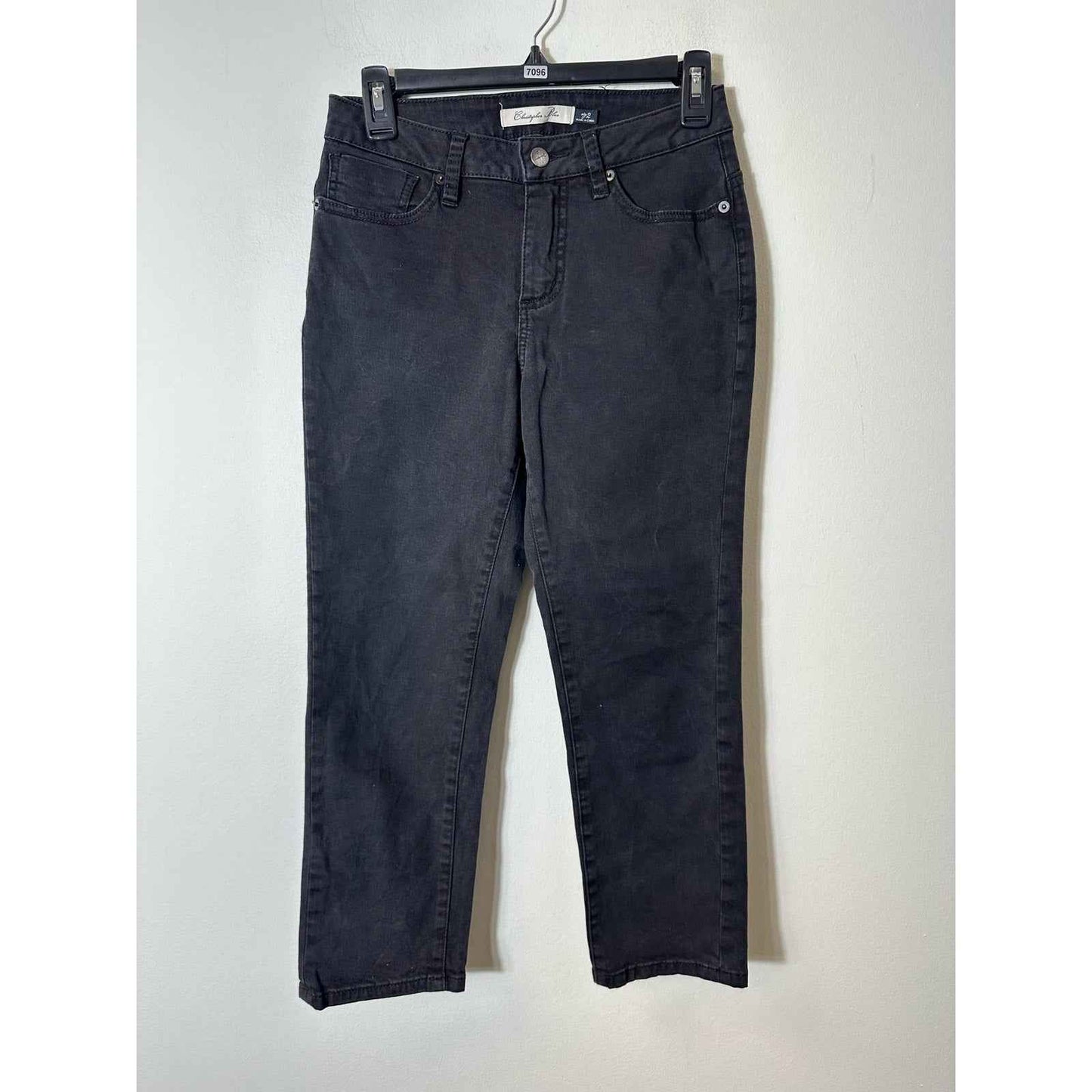 Women's Christopher Blue Black Straight-Leg cropped jeans Sz 2
