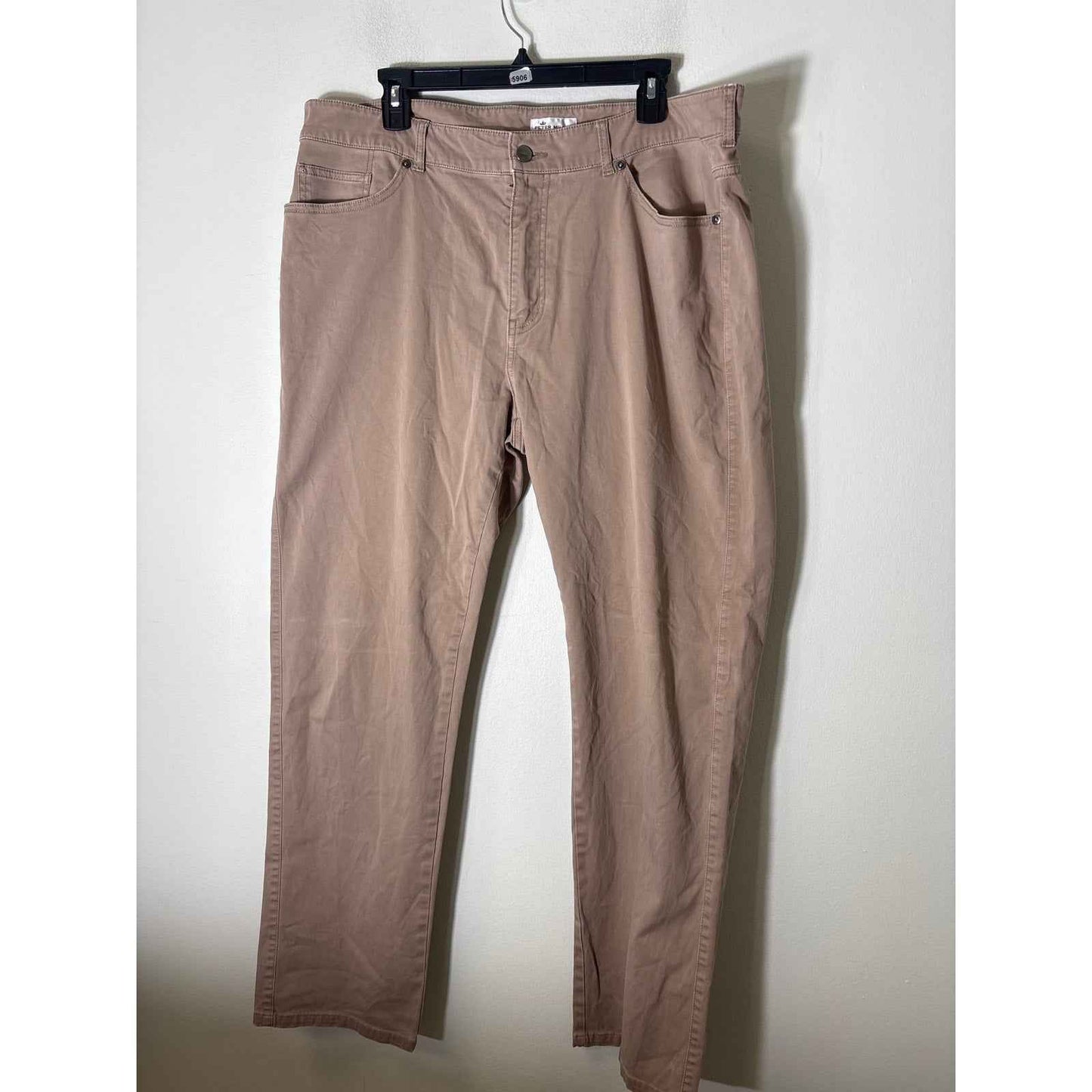 Men's Peter Millar Tan/Khaki Flat Front Cotton Chinos Sz 40x32