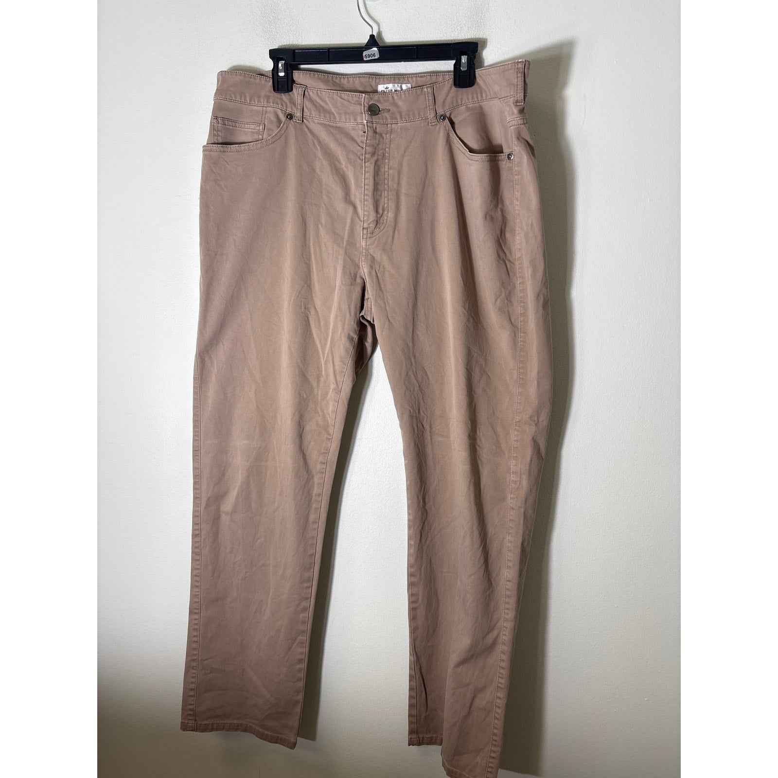 Men's Peter Millar Tan/Khaki Flat Front Cotton Chinos Sz 40x32