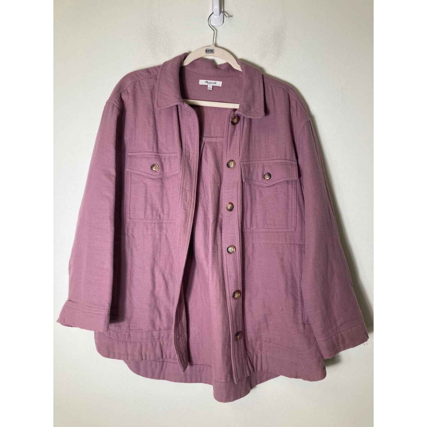 Madewell Purple Long Sleeve Button Up Shirt Jacket Sz S
