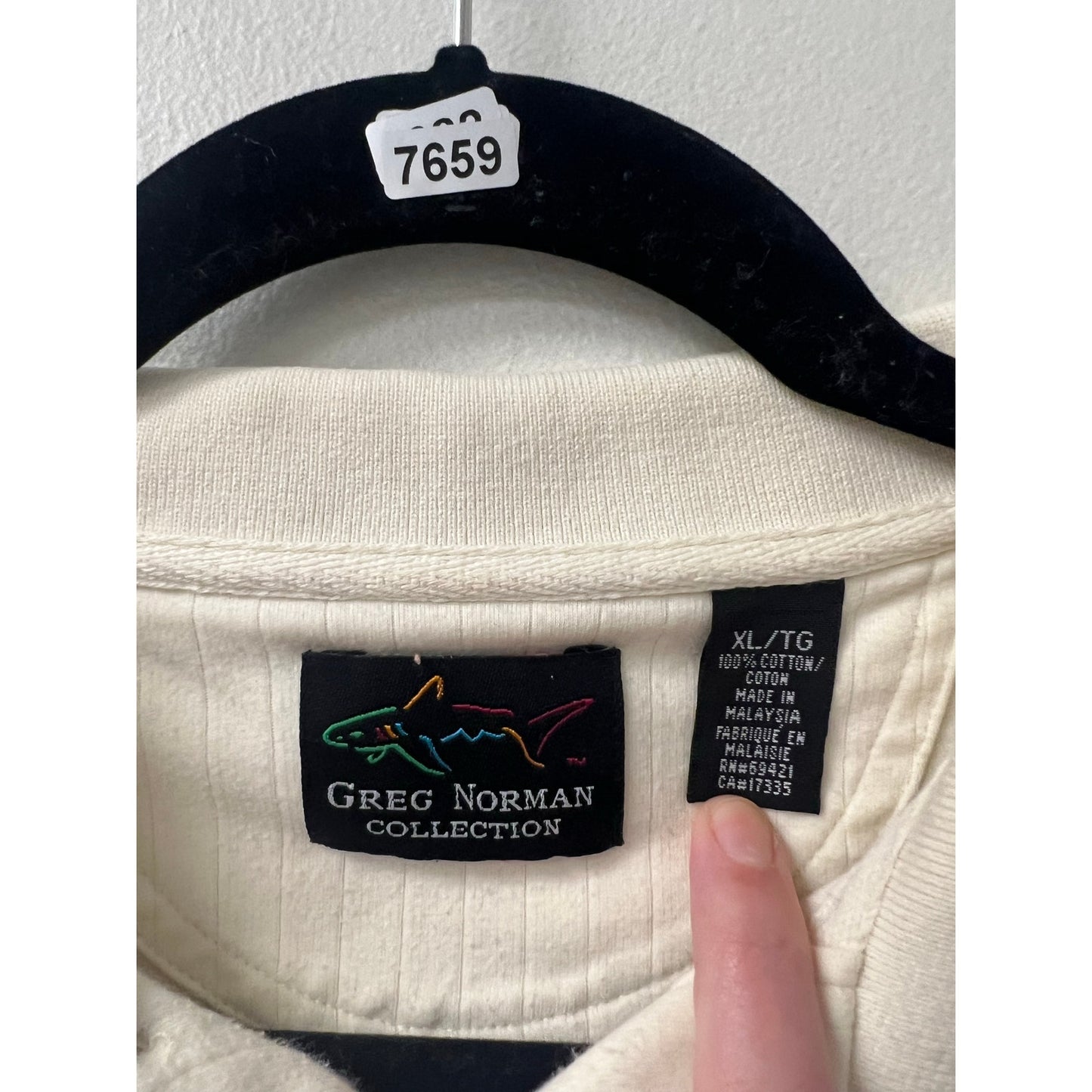 Greg Norman Collection Mens Cream Polo Shirt Sz XL