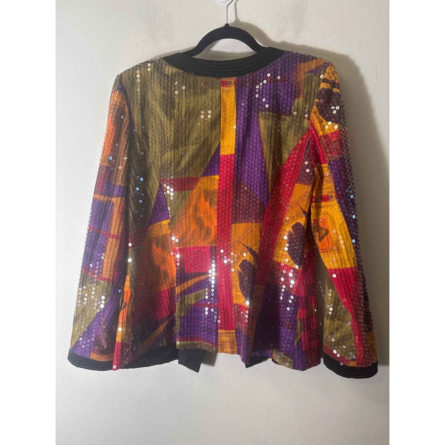 Karen Laurence by Matthew Multicolor long Sleeve Sequine Jacket sz 12