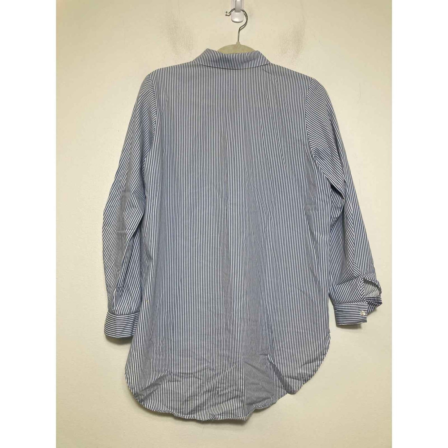 Just Female Blue and White Stripe Oxford Button Up SHirt Sz XS