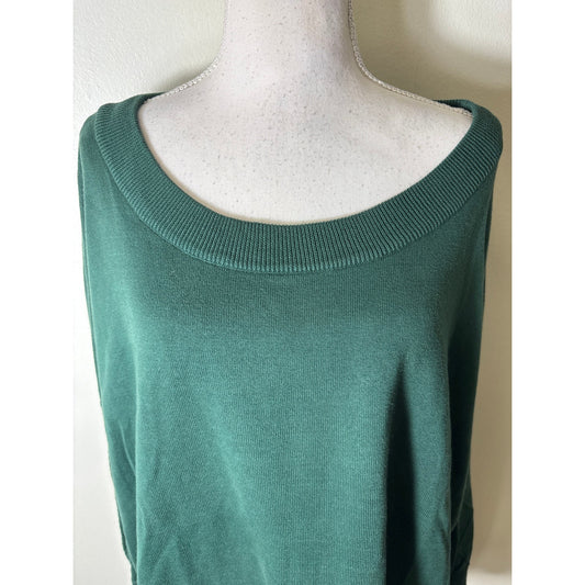 Cynthia Ashby Green Crewneck Oversized Pullover Sweater Sz OS