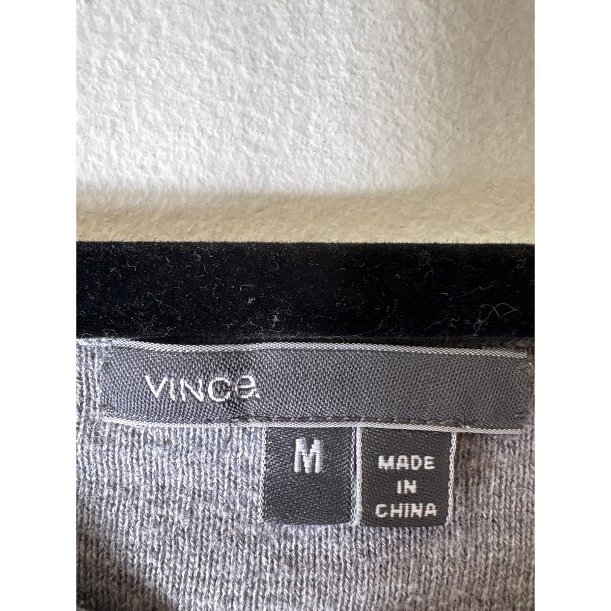 Vince Gray Long Sleeve Boat Neck Cotton Knit Top Sz M