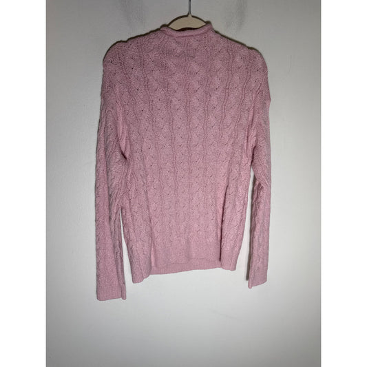 NWT J. Crew Pink Cable Knit Sweater Sz L