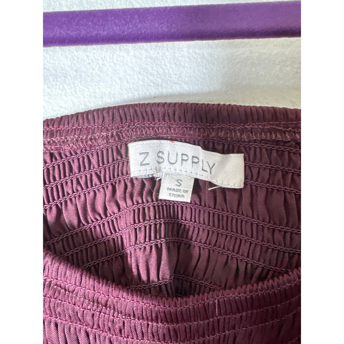 Z Supply Deep Plum Smocked Bodice Maxi Dress Sz S