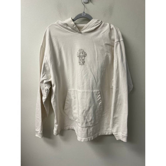 Spirit White Hoodie With Cross on Front Size Large