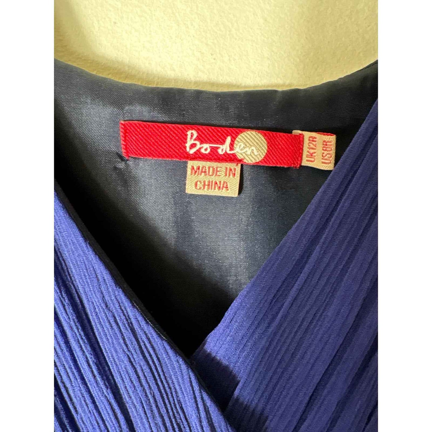 Boden Blue Navy Sleevles8s Empire Waist Midi Dress Sz