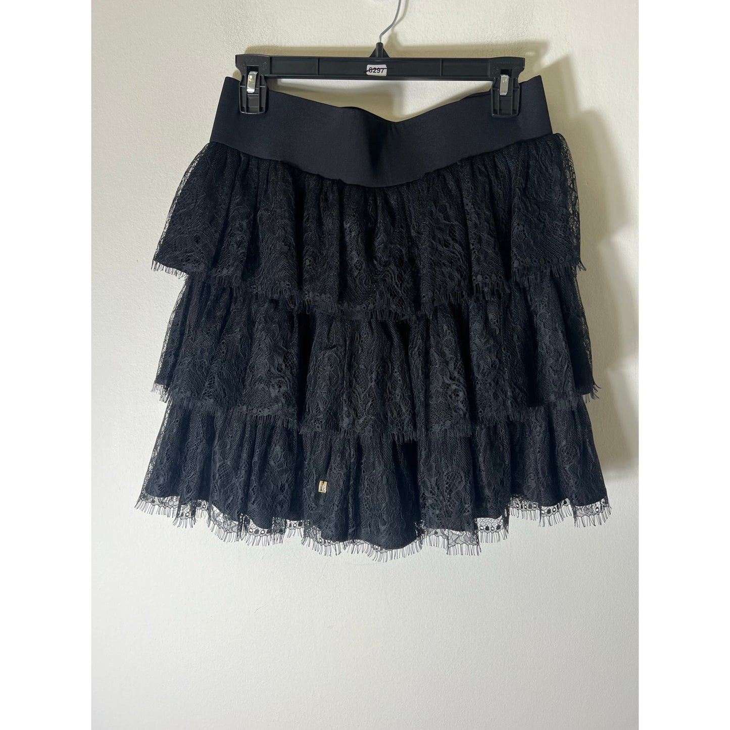 Tt Collection Black Tiered Lace Skirt Sz 3