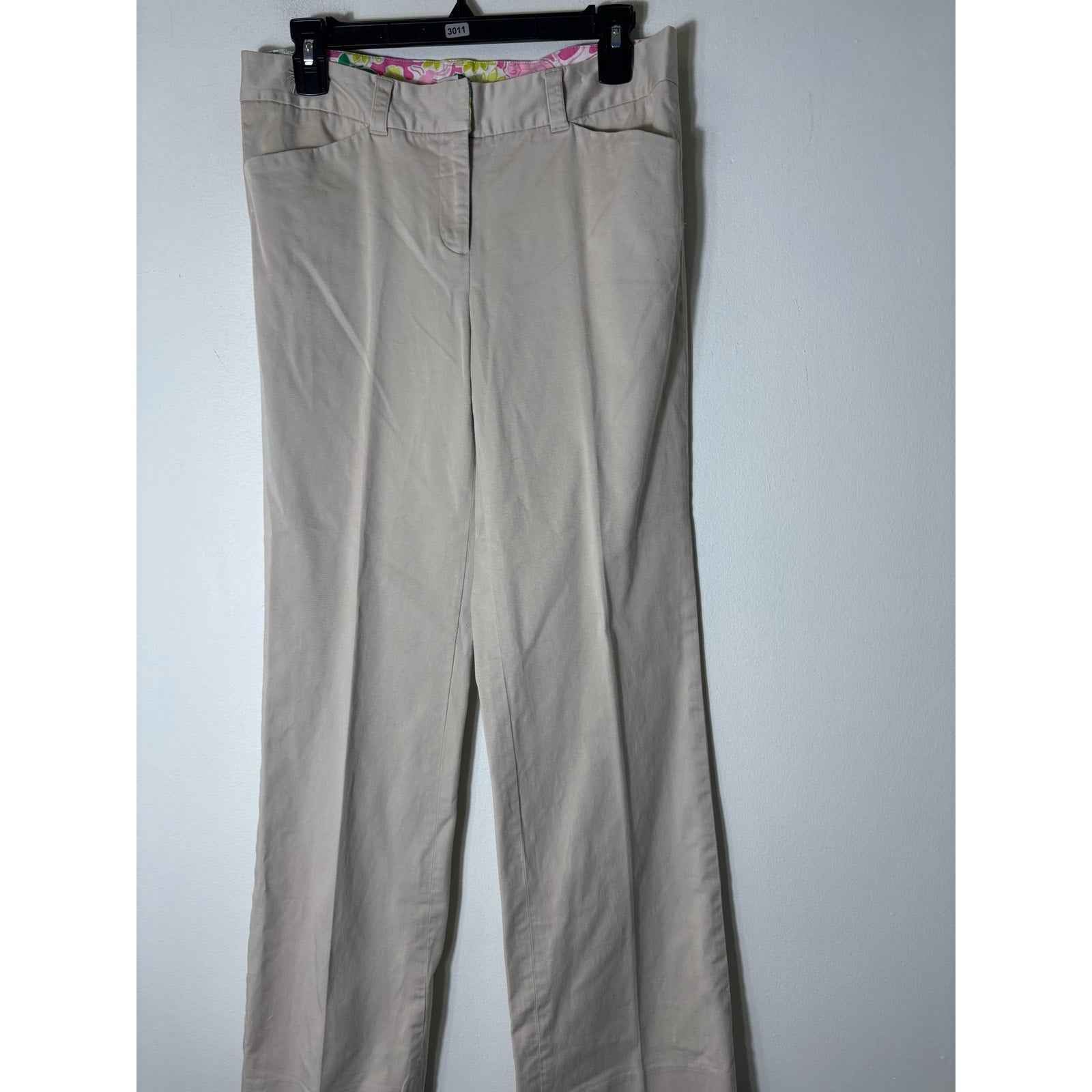 Lilly Pulitzer Khaki Straight Leg Ankle Pants Sz 6