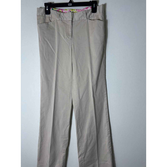Lilly Pulitzer Khaki Straight Leg Ankle Pants Sz 6