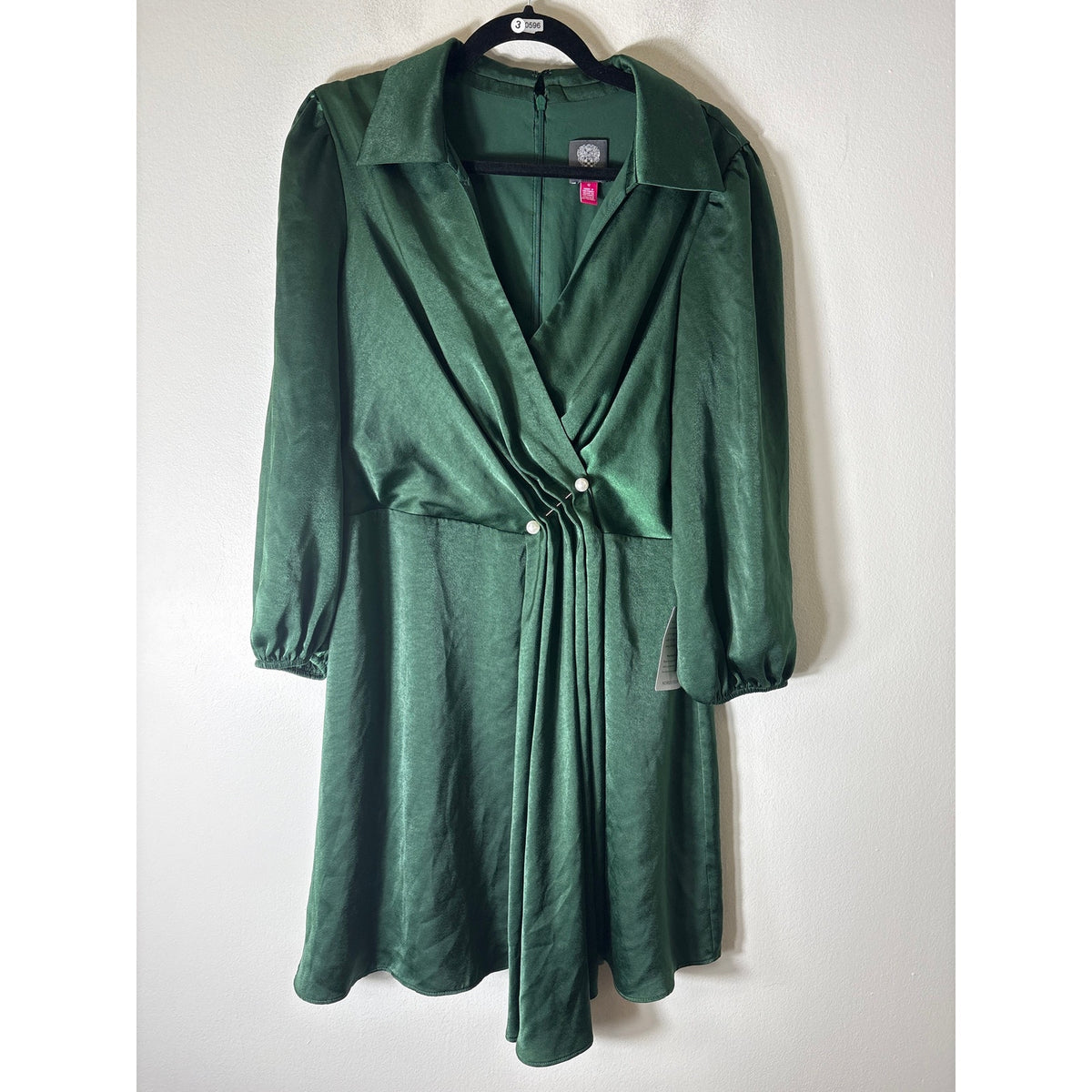 NWT Vince Camuto Emerald Green Long Sleeve Knee Length Dress sz 12