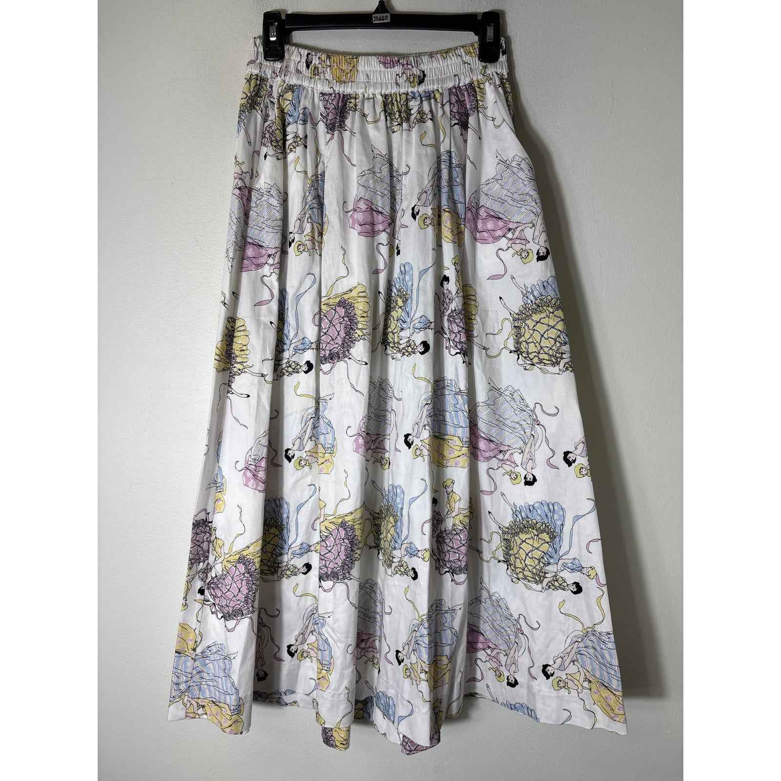 NWT Buru White "Everday Skirt-Dancing Girls" Maxi Sz S