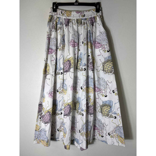 NWT Buru White "Everday Skirt-Dancing Girls" Maxi Sz S