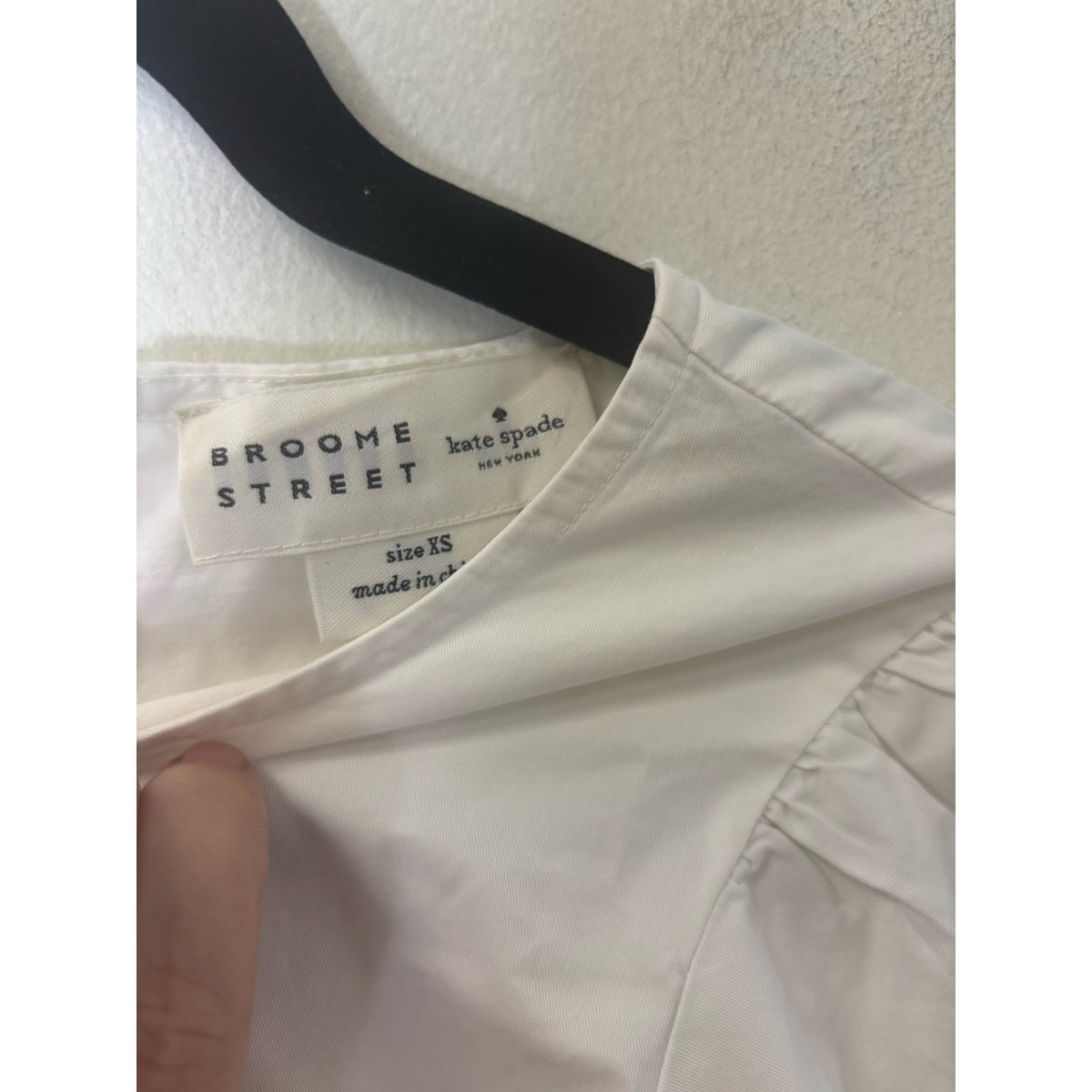Broome Street Kate Spade White Cotton Blouse with Bell Sleeves Sz XS