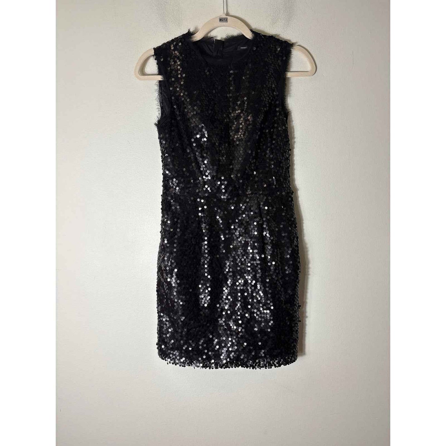 Nanette Lepore Black Sequin Cocktail Mini Dress Sz 0