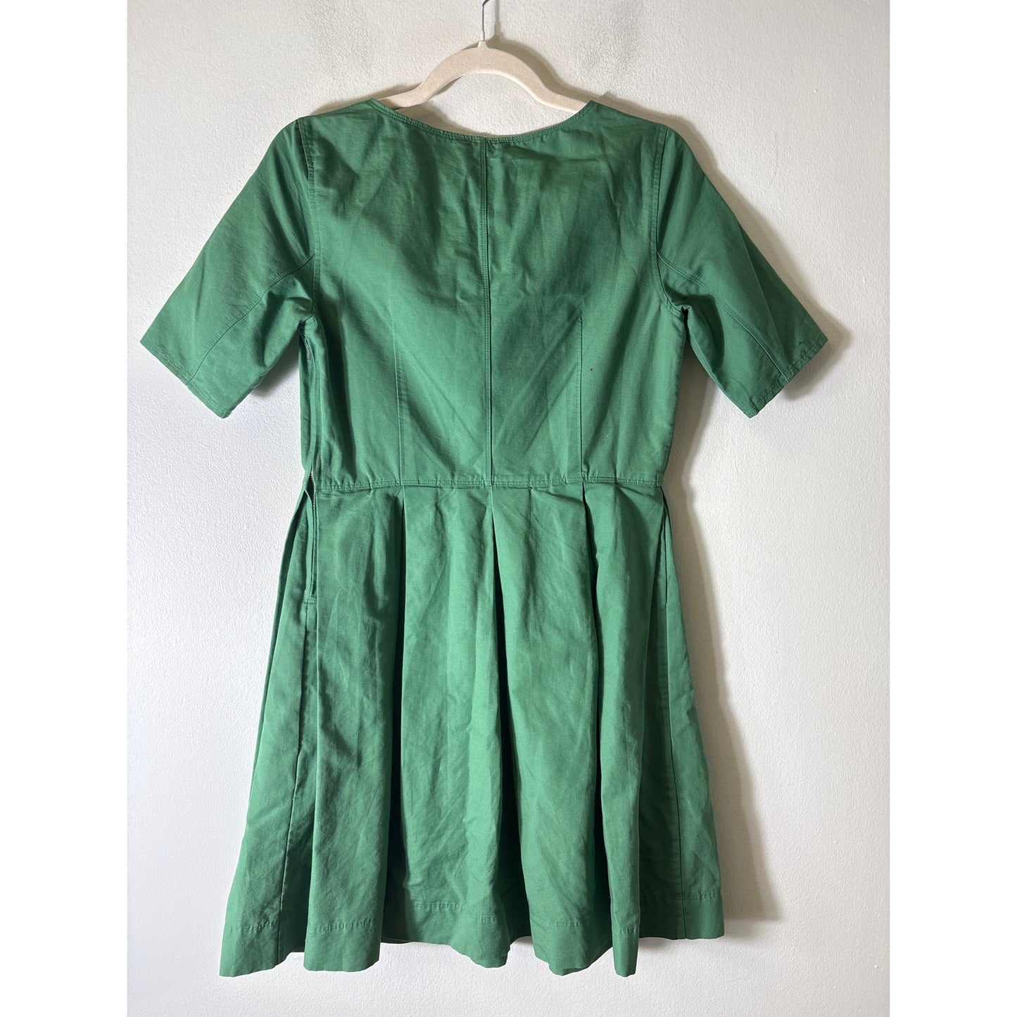 Gap Kelly Green A Line Pleated Short Sleeve Dress Sz 2