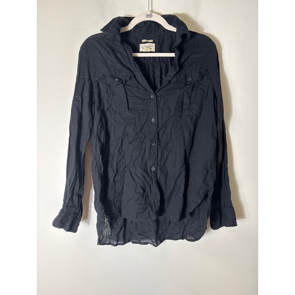 Demin and Supply by Ralph Lauren black button down Sz M