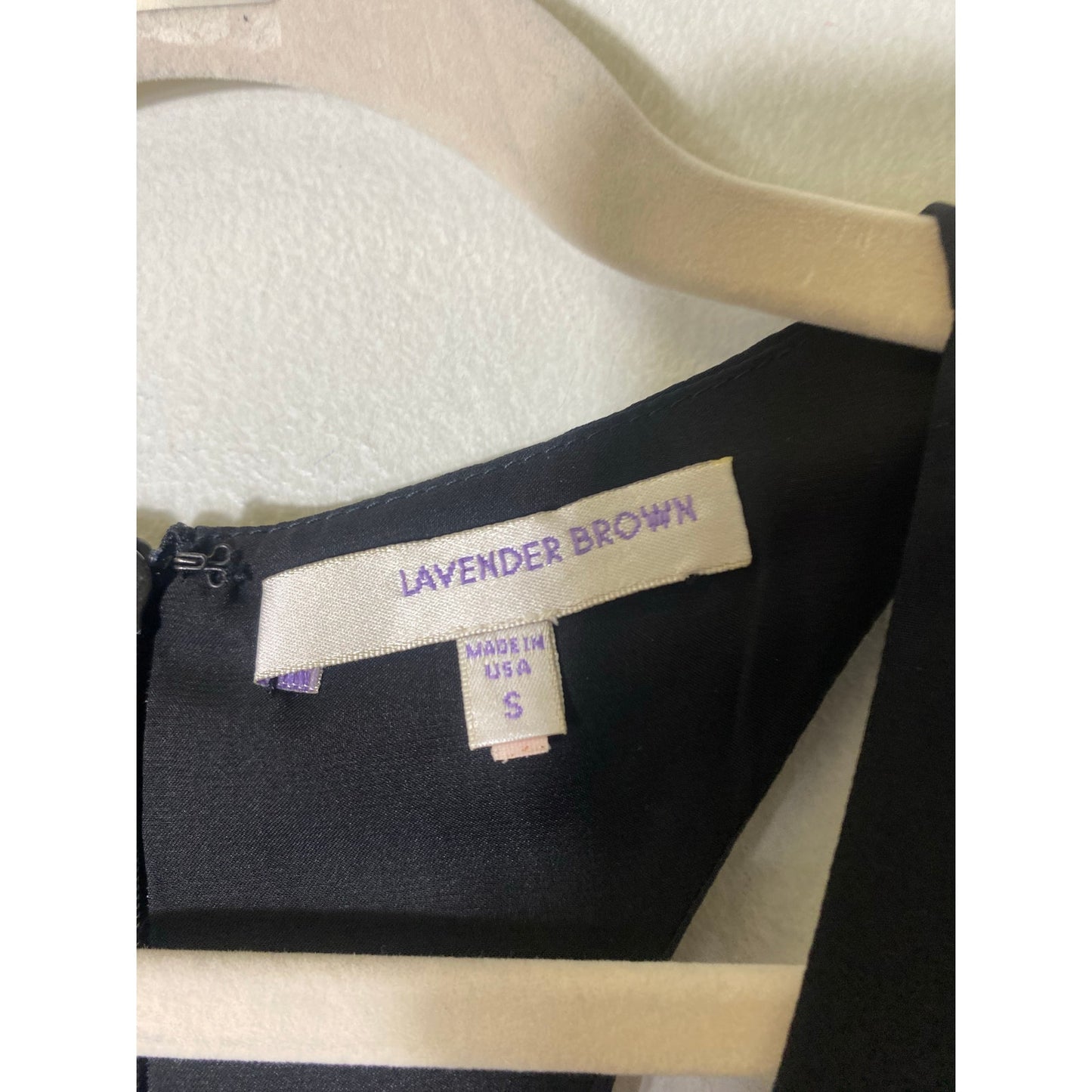 Lavender Brown Black Sleeveless Racerback V-Neck Knee Length Dress Sz S