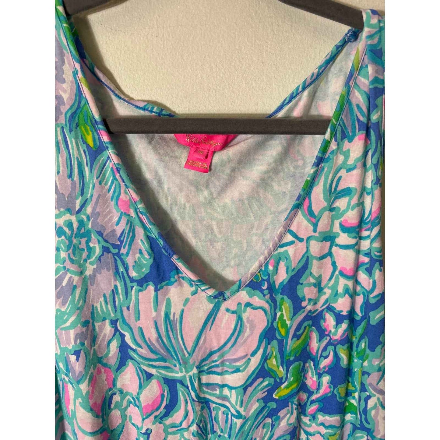 Lilly Pulitzer Blue Pink Sleeveless Romper Sz M